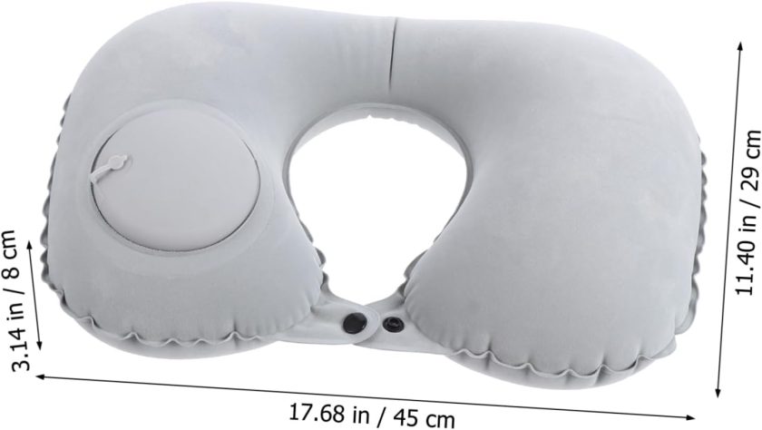 2 Pack Flocking Neck Pillows U-Shaped Portable Travel Pillow for Sleep Grey Red Ergonomic Support for Head Neck Chin Easy to Fold Store - Image 2